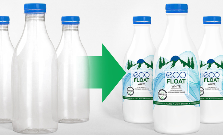 White sleeve material aids PET recycling of dairy products